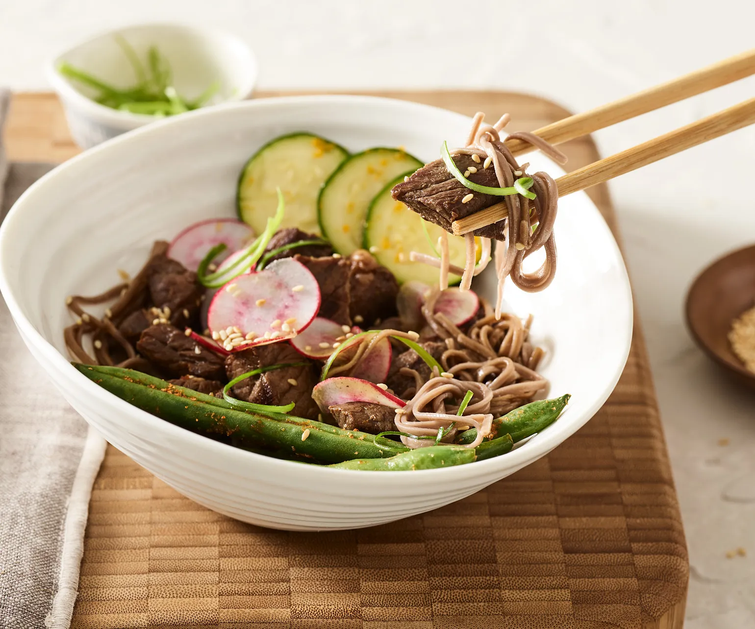 Sous Vide Teriyaki Beef Noodle Bowl