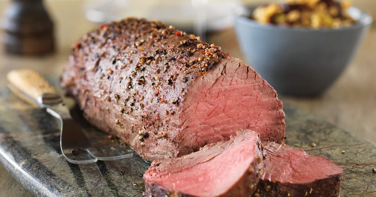 Three-Pepper Tenderloin Roast with Mushroom & Leek Barley | Beef Loving Texans | Beef Loving Texans 