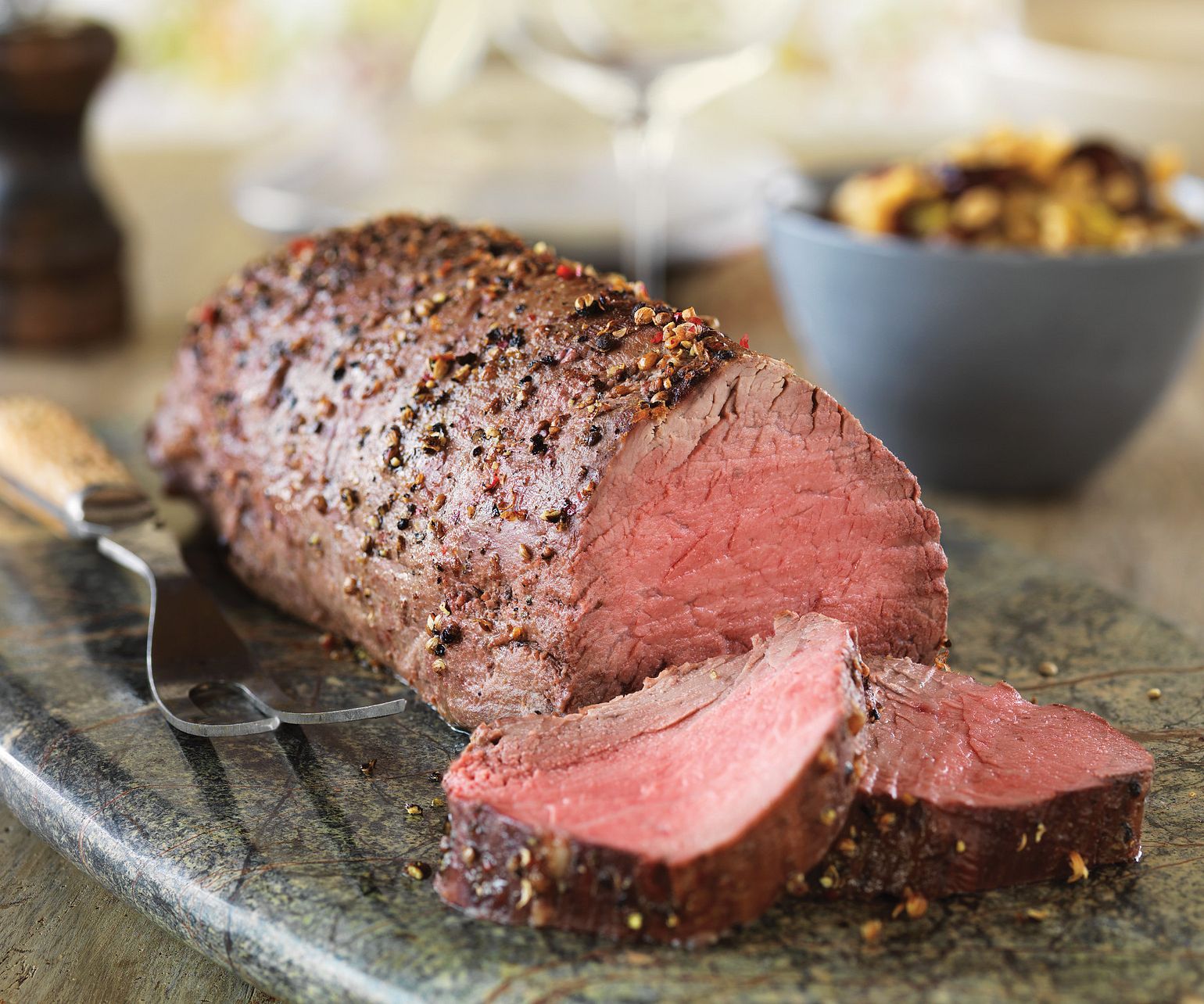 Three-Pepper Tenderloin Roast with Mushroom & Leek Barley