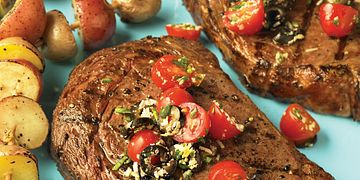 Ribeye Steaks with Fresh Tomato Tapenade