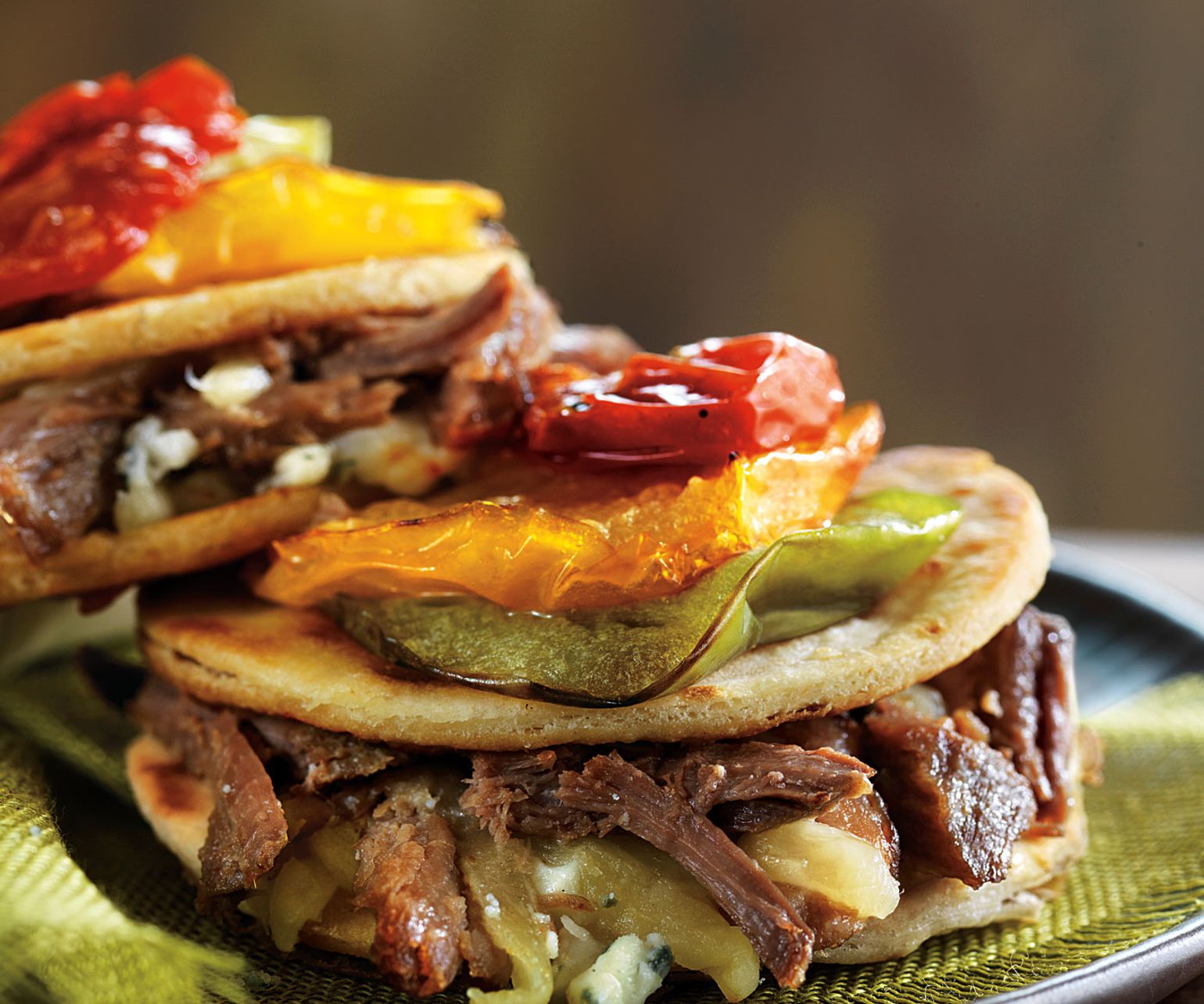 Shredded Beef and Blue Cheese Quesadillas