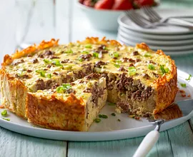 Beef Breakfast Sausage and Goat Cheese Egg Bake