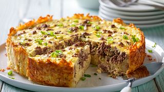 Beef Breakfast Sausage and Goat Cheese Egg Bake