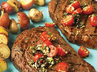 Ribeye Steaks with Fresh Tomato Tapenade