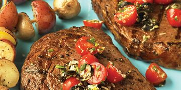Ribeye Steaks with Fresh Tomato Tapenade