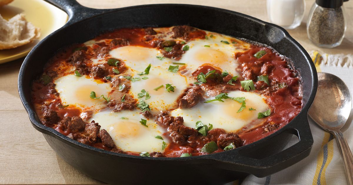 Saucy Beef with Baked Eggs | Beef Loving Texans | Beef Loving Texans is your one-stop information ce
