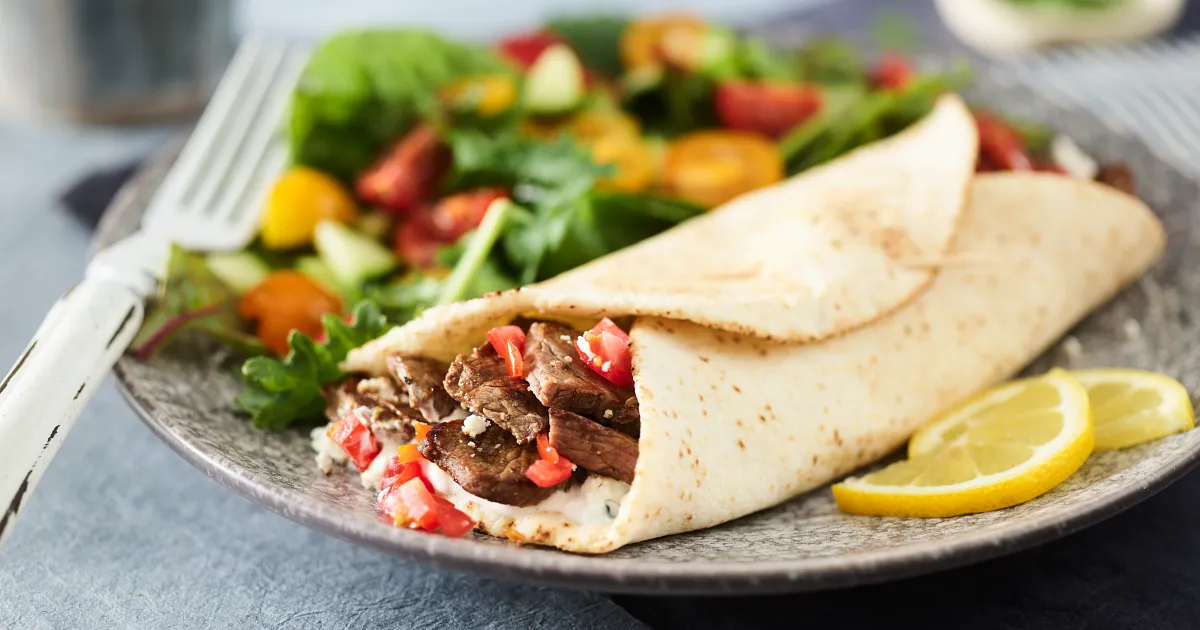 Tzatziki-Sauced Greek Steak Wraps | Beef Loving Texans | Beef Loving Texans is your one-stop informa