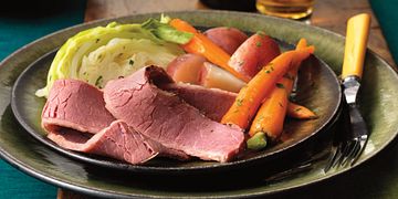 Slow-Cooked Corned Beef in Beer with Red Currant-Mustard Sauce