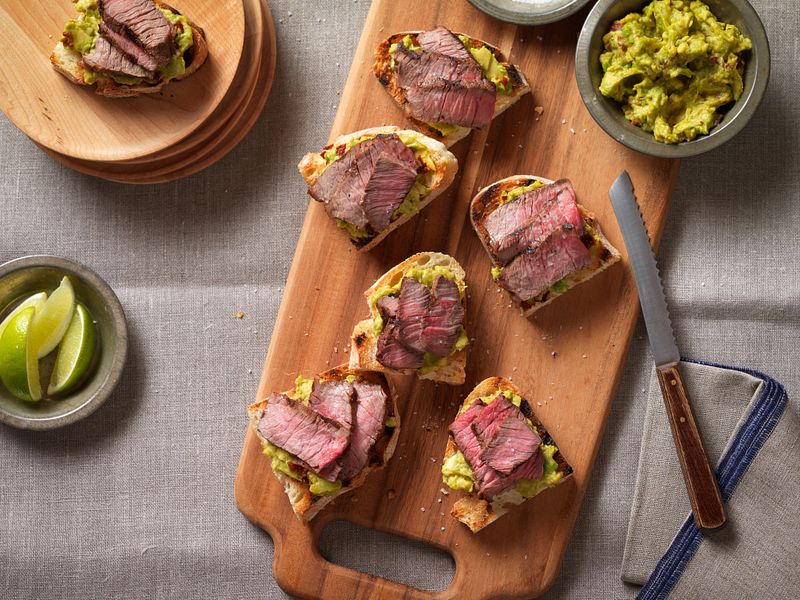 Spicy Steak & Avocado Bruchetta