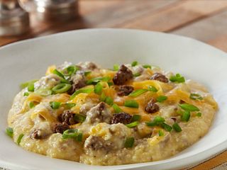 Spicy Beef Sausage & Grits