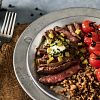 Pepper Beef Steaks with Chile-Cilantro Butter