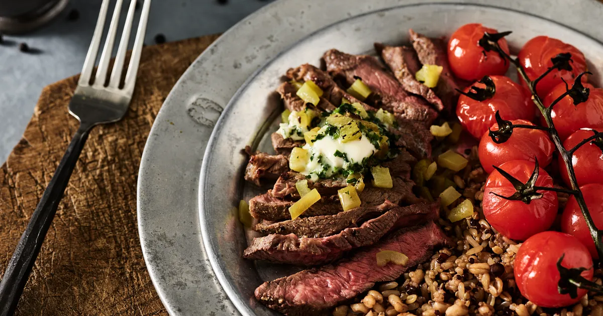 Pepper Beef Steaks with Chile-Cilantro Butter | Beef Loving Texans | Beef Loving Texans is your one-