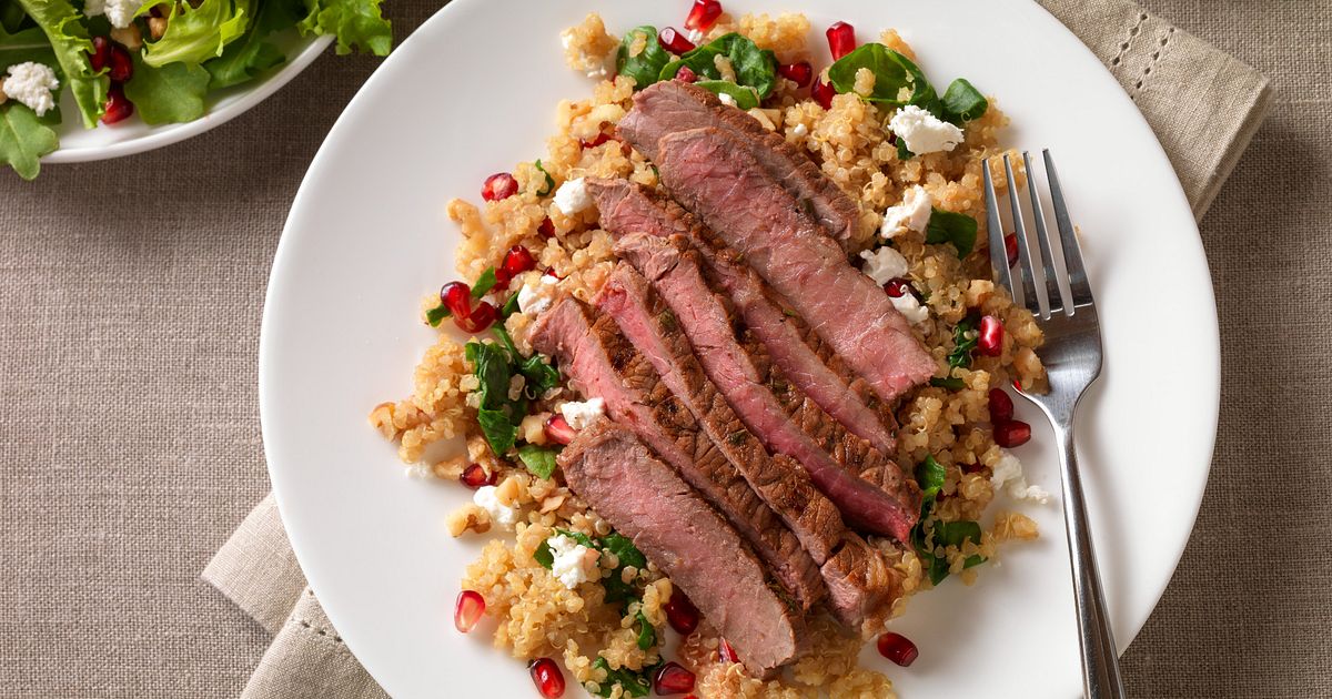 Pomegranate Steak with Quinoa Beef Loving Texans Beef Loving Texans