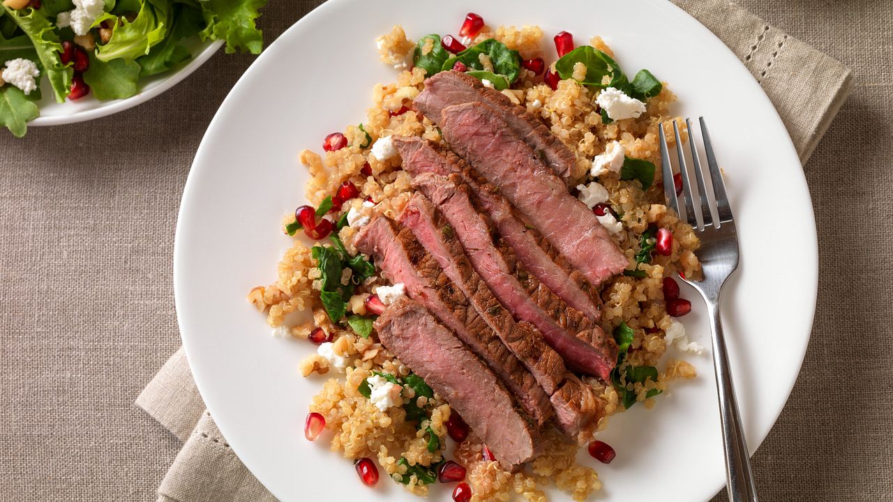 Pomegranate Steak with Quinoa