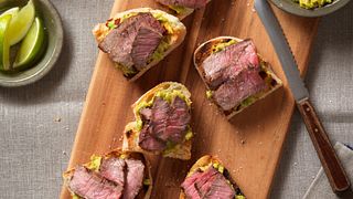 Spicy Steak & Avocado Bruchetta