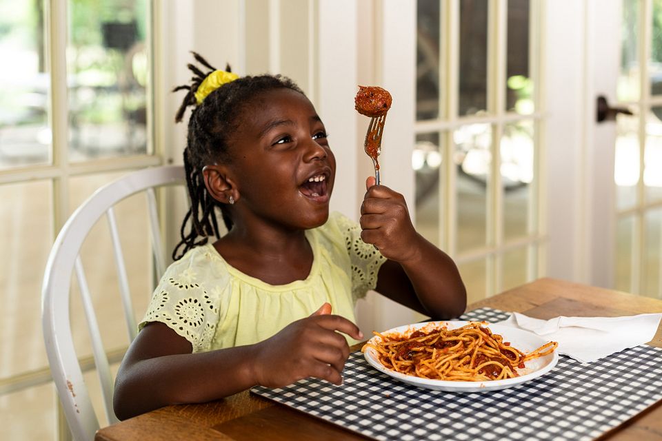 Kids Eating Spaghetti