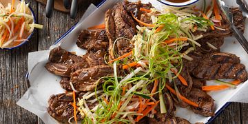 Korean-Style Beef Short Ribs with Pickled Vegetables