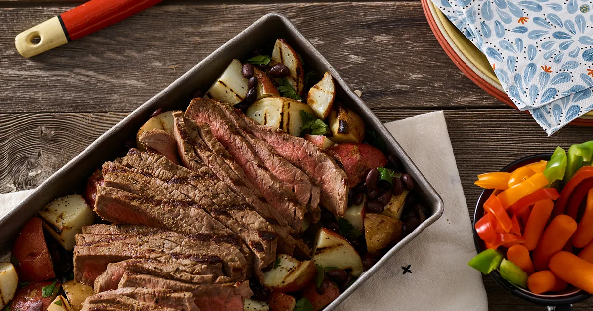 Cuban-Style Grilled Beef & Potato Salad | Beef Loving Texans | Beef Loving Texans is your one-stop i