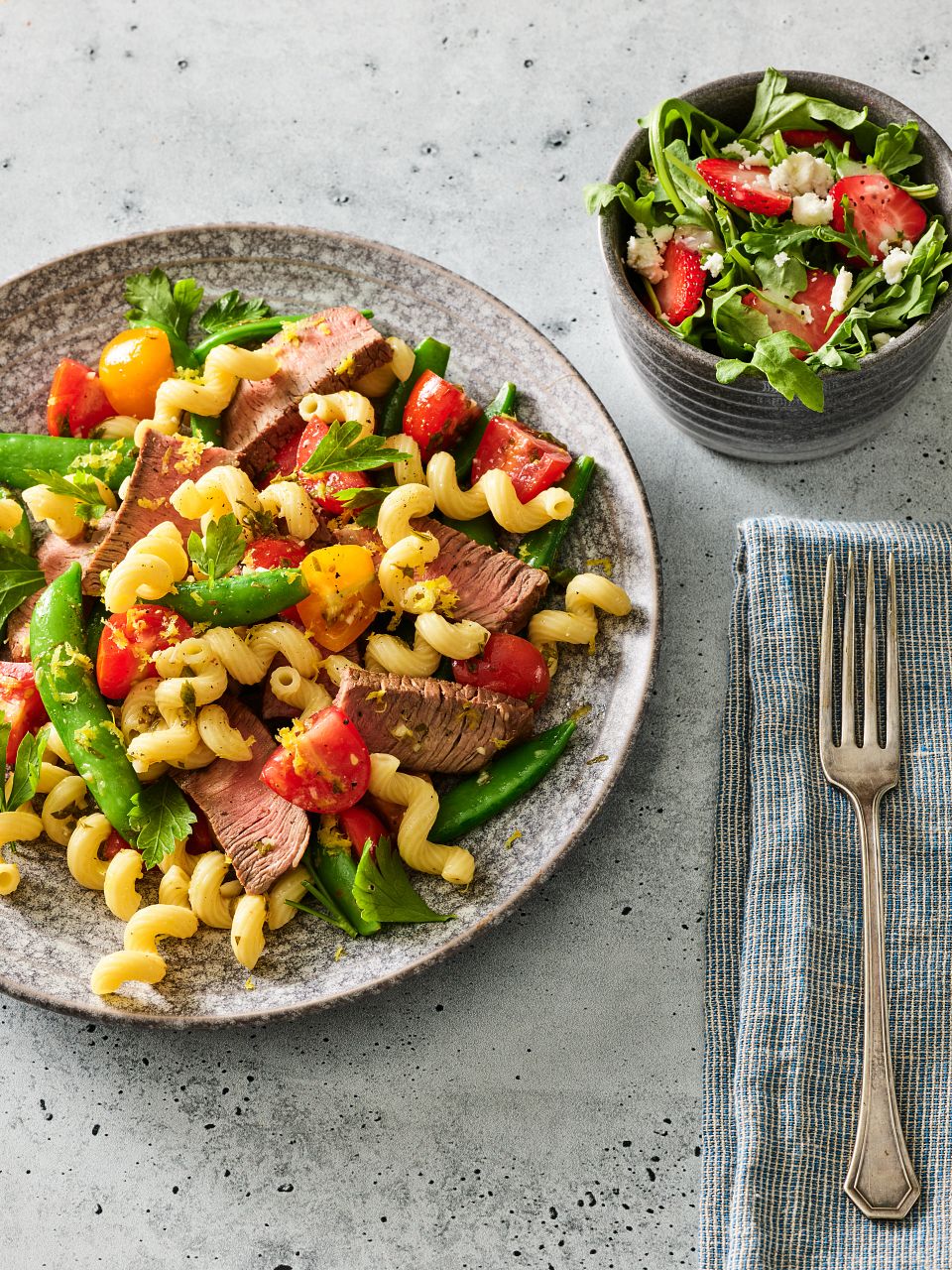 FY23 BIWFD Recipes, Sirloin with Sugar Snap Pea and Pasta Salad