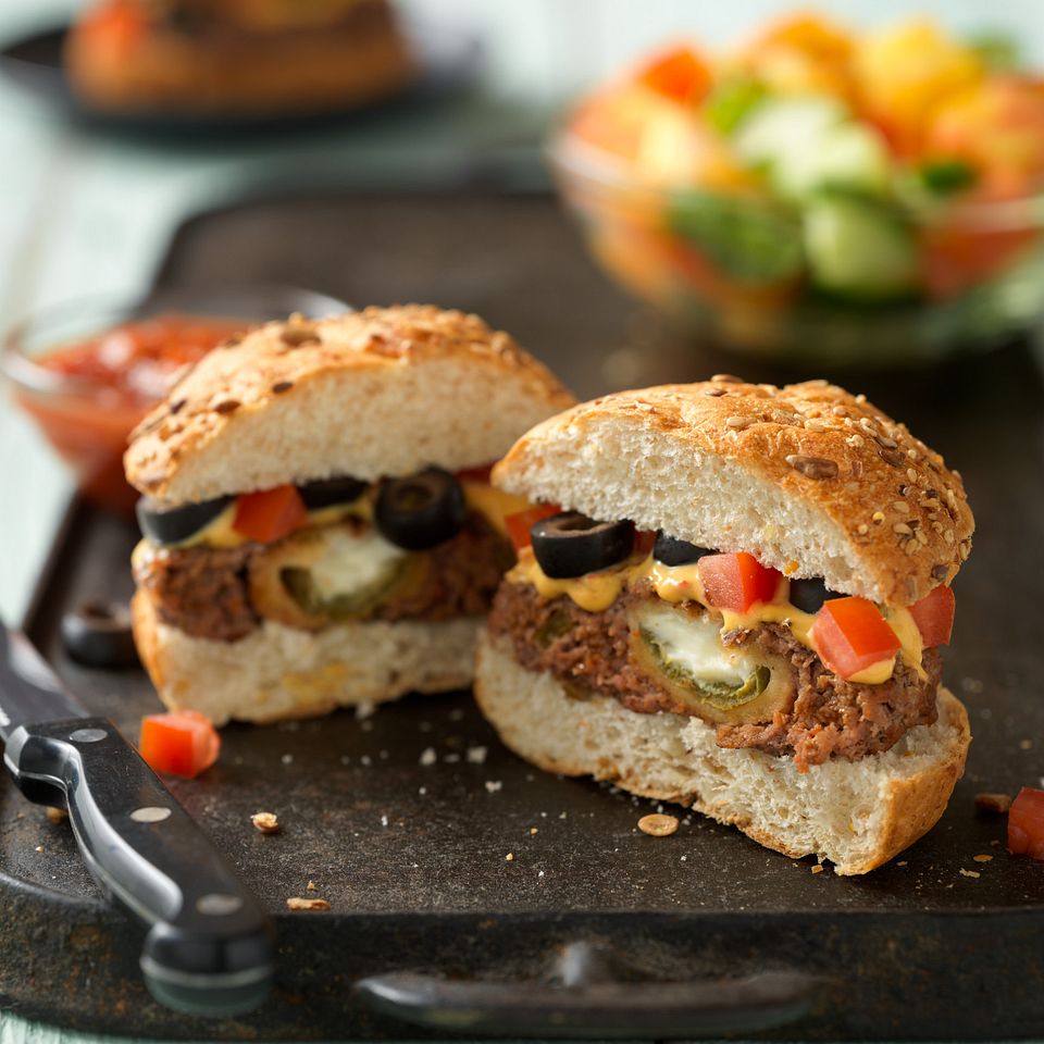 Cheesy Jalapeno Burgers