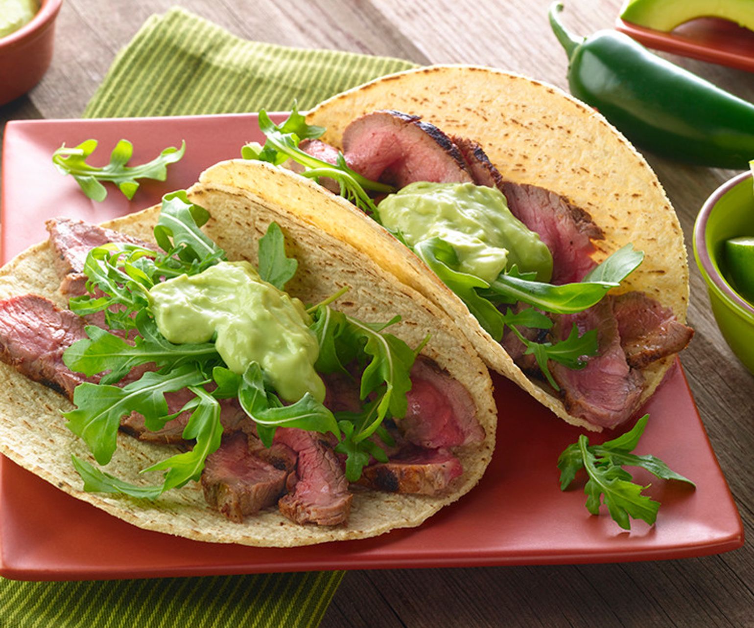 Tacos with Jalapeno Cream