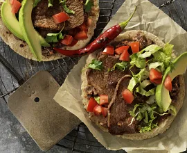 Beef Steak & Black Bean Soft Tacos