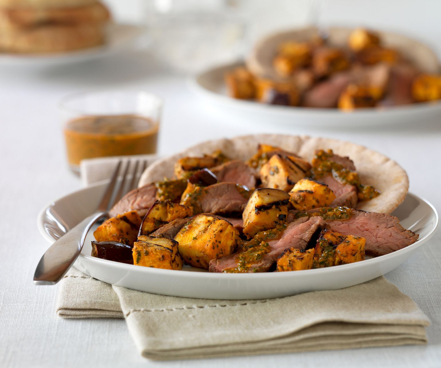 Zesty Moroccan Grilled Beef and Eggplant