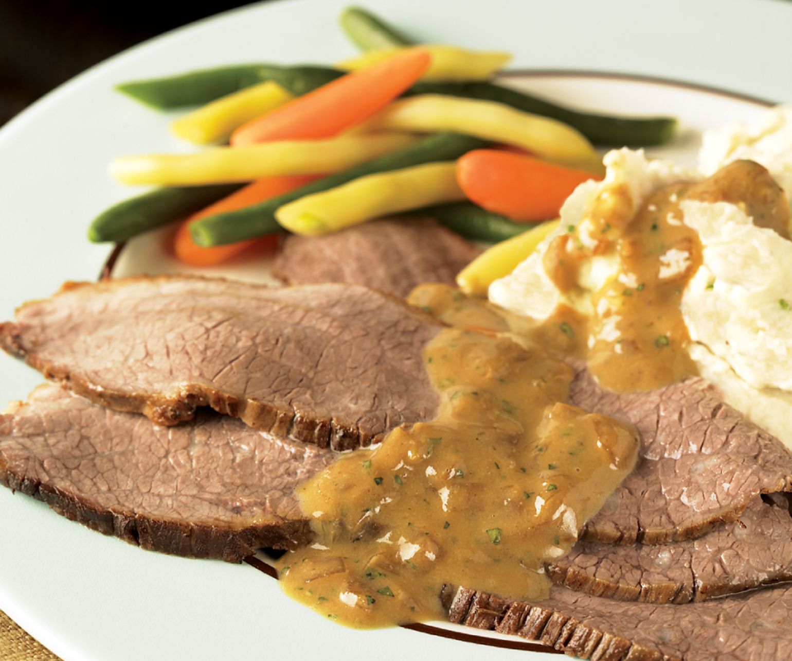 Beer-Braised Brisket with Mustard Sauce