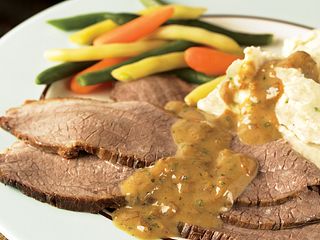 Beer-Braised Brisket with Mustard Sauce