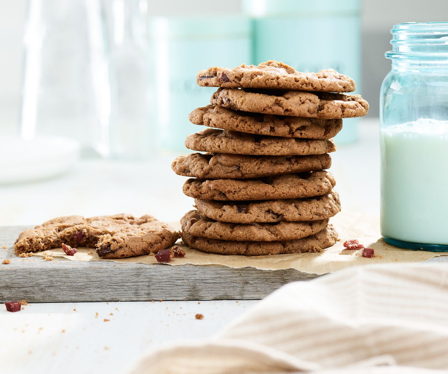 Peanut Butter, Chocolate-Hazelnut and Chocolate Chip Beef Jerky Cookies