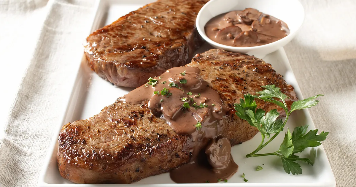 Strip Steaks with Red Wine Sauce | Beef Loving Texans | Beef Loving Texans is your one-stop informat