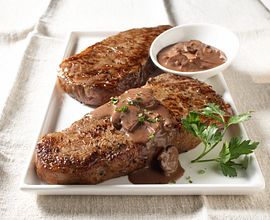 Strip Steaks with Red Wine Sauce