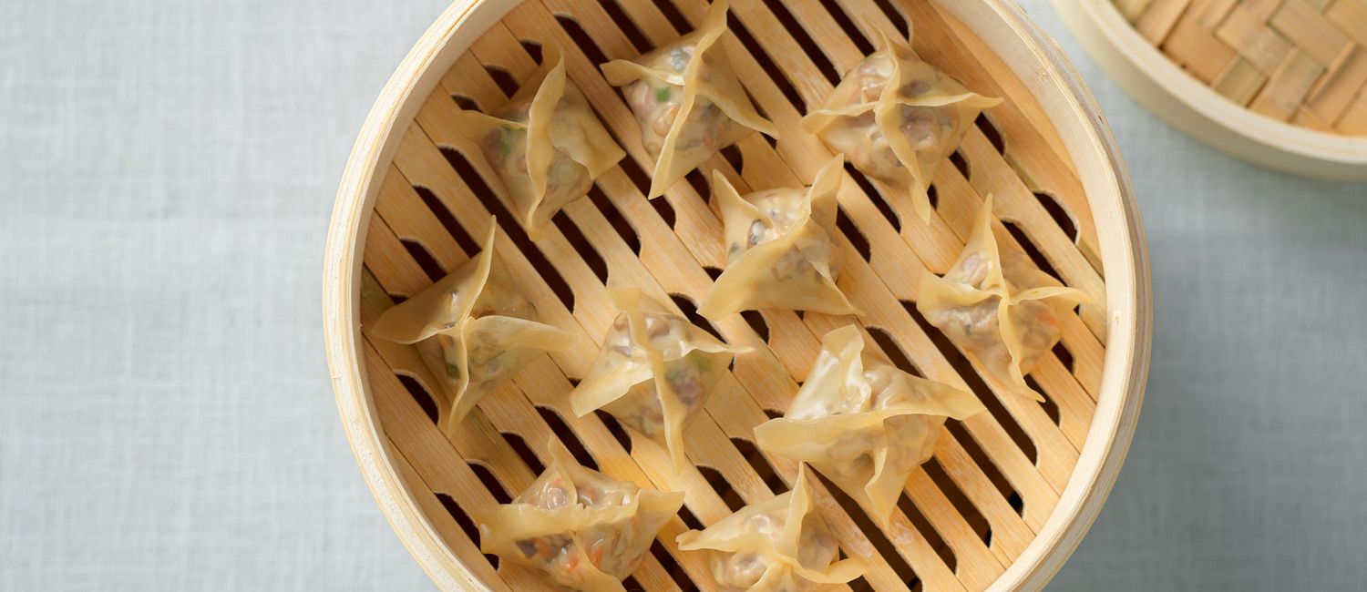 Beef and Shiitake Dumplings with Orange Ponzu Dipping Sauce Beef