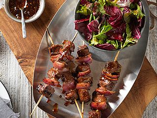 Fig-Balsamic Glazed Beef Kabobs