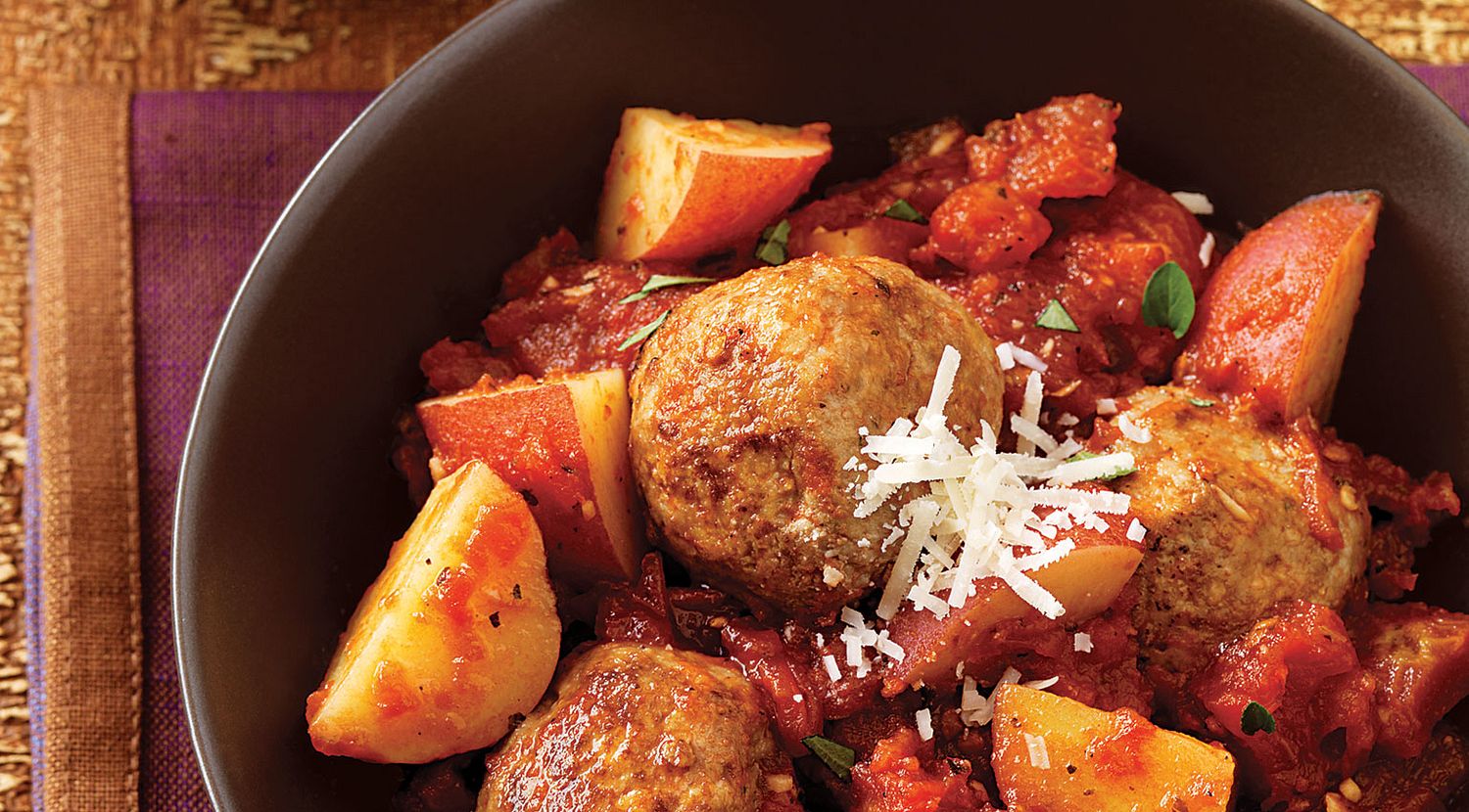 Saucy Skillet Meatballs and Potatoes