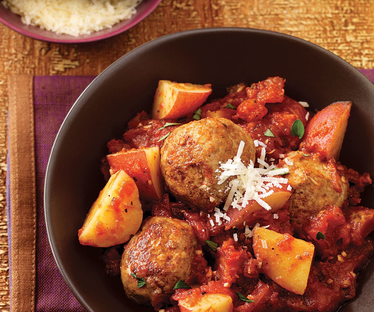 Saucy Skillet Meatballs and Potatoes