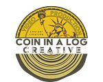 Coin in a Log Logo