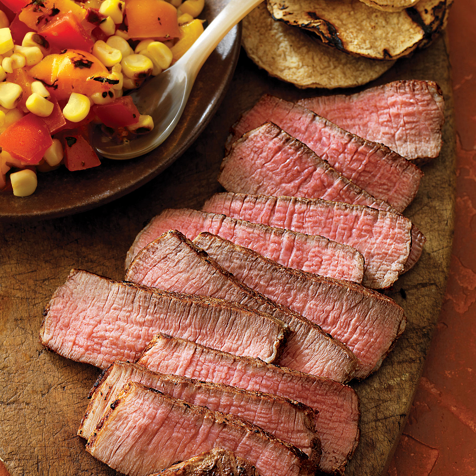 Grilled Southwest Steaks with Sunset Salad