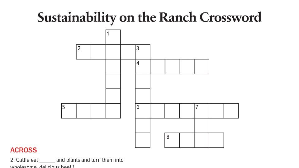 Sustainability on the Ranch Crossword