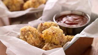 Beefy nuggets cooked in the oven, perfect for little hands to dip as they wish.