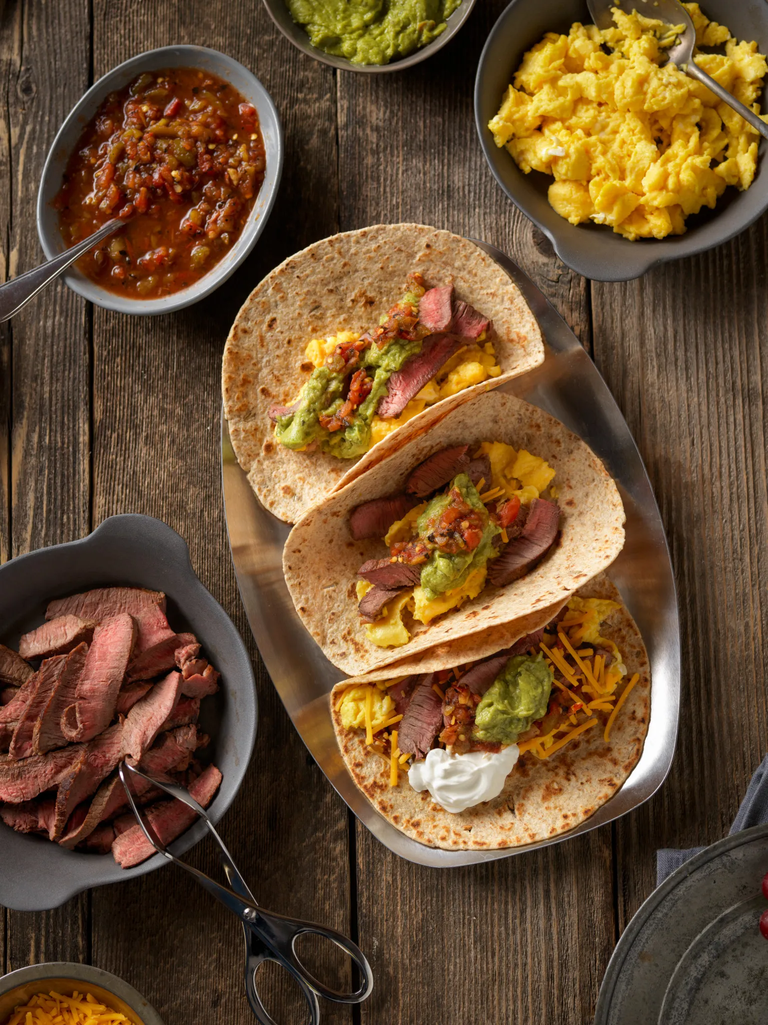 Steak and Eggs Breakfast Tacos