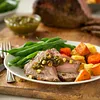 Herb-Crusted Beef Roast with Pistachio-Leek Pesto