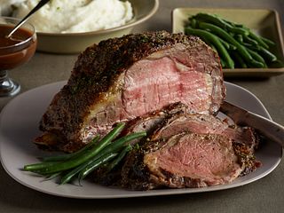 Black Tie Beef Roast with Chocolate-Port Sauce and Goat Cheese Mashed Potatoes