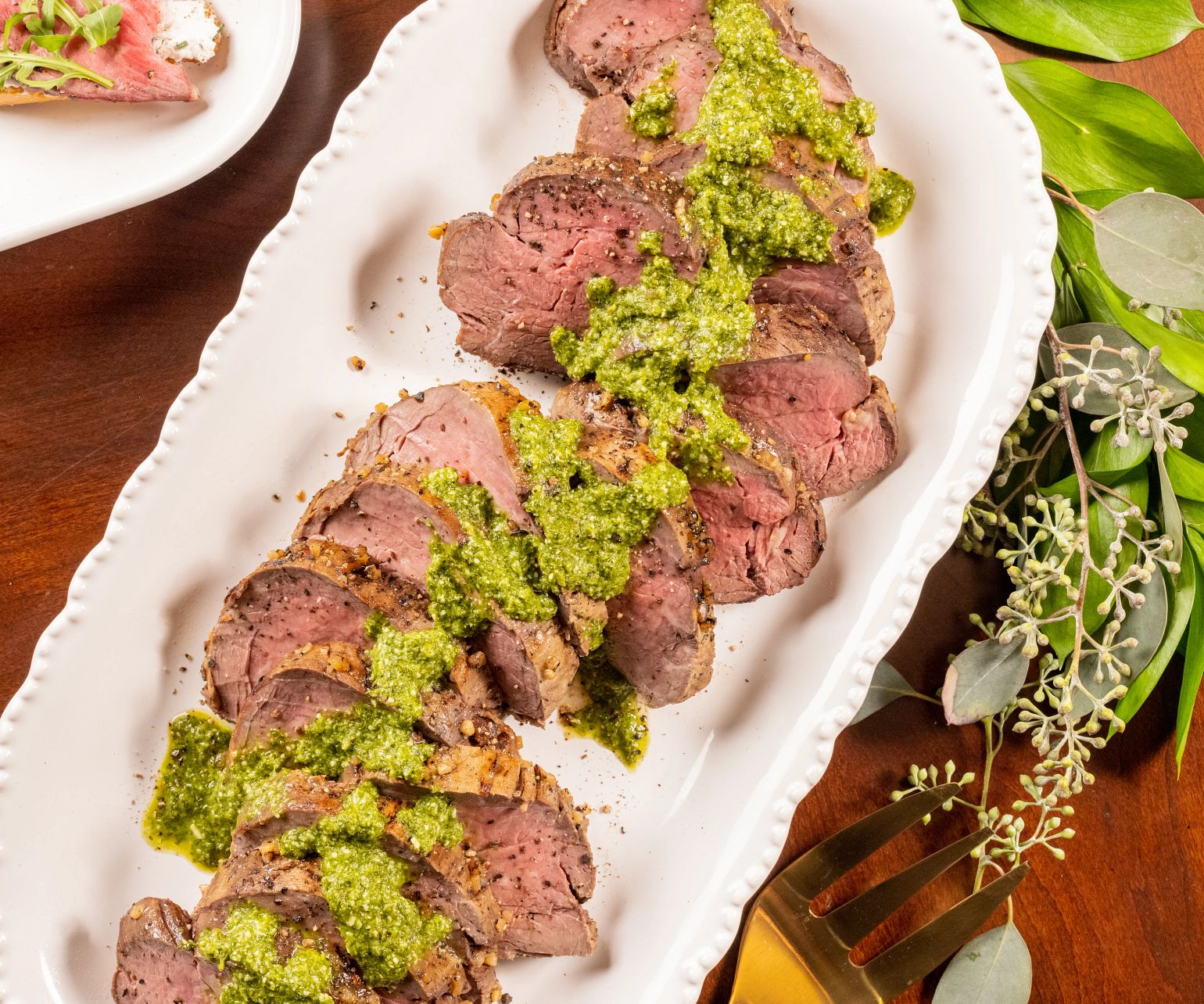 Garlic Roasted Tenderloin with Gremolata Sauce