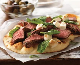Grilled Steak and Fresh Mozzarella Flatbread