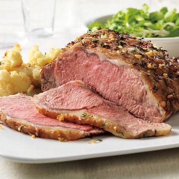 Herb-Topped Beef Roast with Roasted Cauliflower