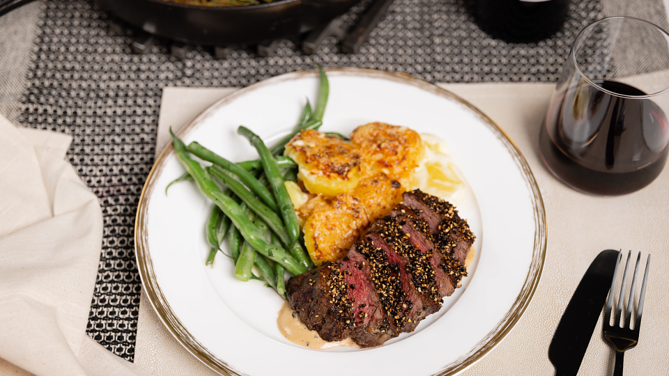 Cast-Iron Steak Au Poivre