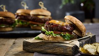 Beef Jerky Burger Sliders