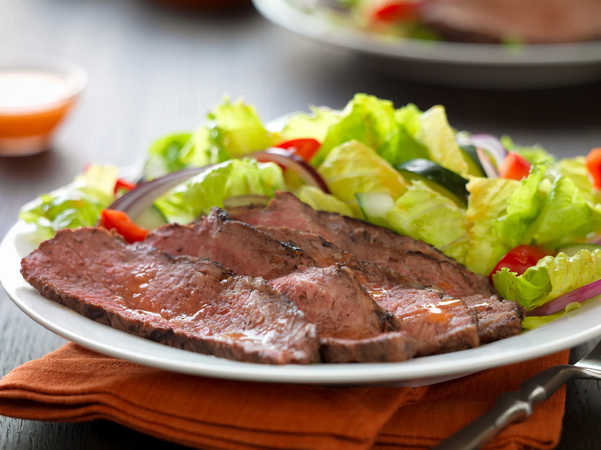 Caribbean Jerk Tri-Tip Over Basil Lime Salad