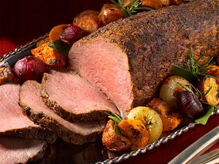 Smoky Paprika Rubbed Beef Tenderloin with Roasted Root Vegetables
